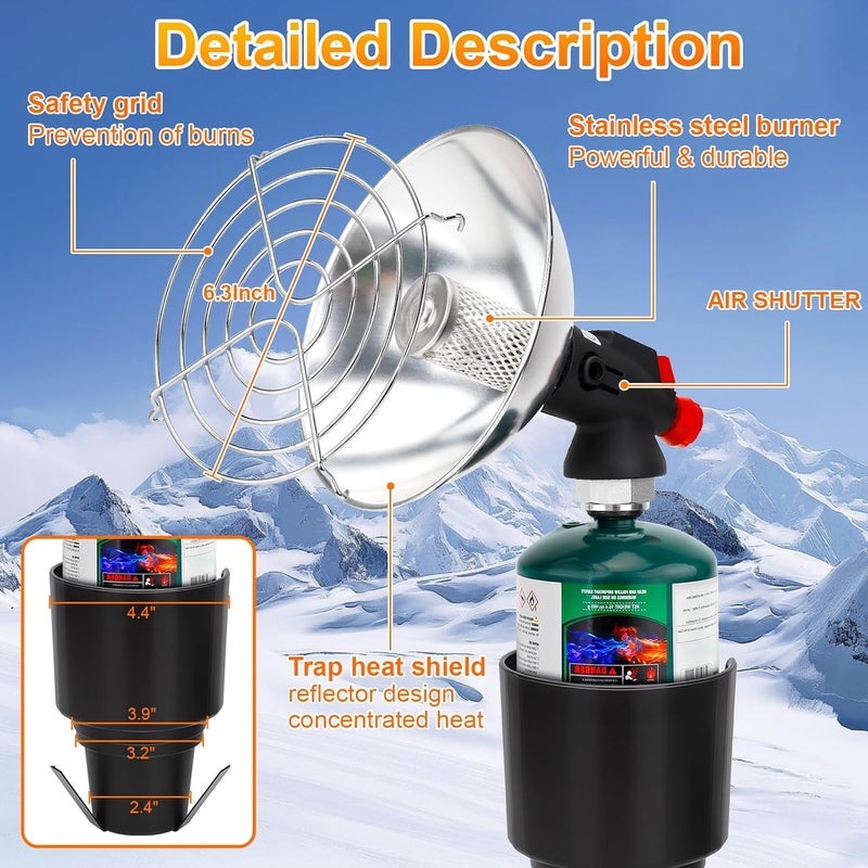 LOFUKI Golf Cart Heater, Portable Propane Heater with Cup Holder Fits Most Golf Cart Accessories Car, Safe Camping Tent Heaters Cordless with Electronic Ignition, Control Valve, Winter outdoor Heating Helper - Image 3